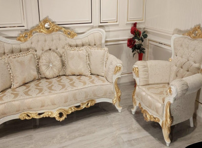 Luxury Group Sofa Set 3+1 Seater Set Fabric Sofa Sofas Armchair Baroque New
