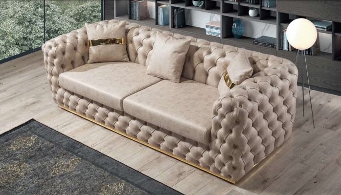 Luxury Chesterfield Sofa Set 3+1+1 Seater Sofa Armchair Sofas Leather