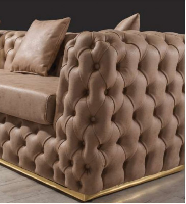 Luxury Chesterfield Sofa Set 3+1+1 Seater Sofa Armchair Sofas Leather