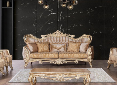 Three-seater sofa, 3-seater sofa, sofas, velvet fabric, Baroque-style, Rococo furniture, new.