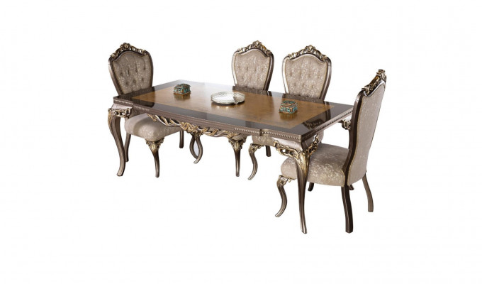 Dining room dining table chair set group ensemble table tables ensemble luxury 5-piece set.