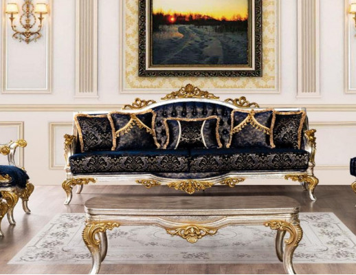 Three-seater sofa couch 3-seater sofa sofas fabric style baroque rococo classic new
