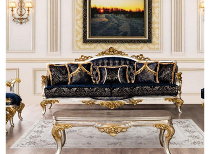 Three-seater sofa couch 3-seater sofa sofas fabric style baroque rococo classic new