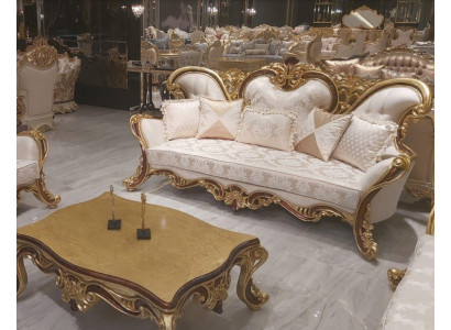 Luxury Three-Seater Sofa, 3-Seater Sofa, Sofas, Armchair, Fabric, Baroque Style, Rococo, 240cm