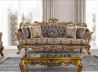 Three-seater sofa 3-seat triple sofa sofa sofas armchair seat fabric style baroque