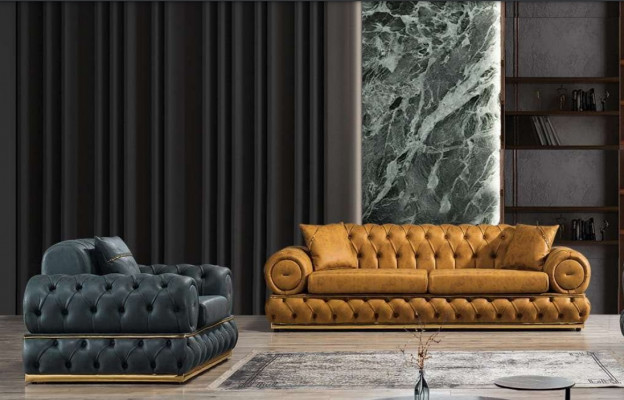 Luxury Chesterfield Sofa Set 3+1 Seat Sofa Set Armchair Sofas Upholstery