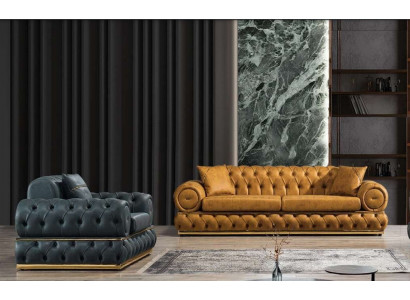 Luxury Chesterfield Sofa Set 3+1 Seat Sofa Set Armchair Sofas Upholstery