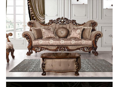 Sofa 3-seater Classic Three-seater Sofas Fabric Textile Design Baroque Rococo New