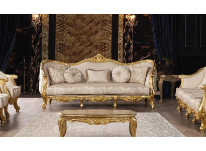 Three-seater sofa 3-seater Baroque Rococo sofa armchair seating fabric style couch