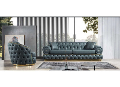 Sofa set 3+1 seater set sofa sofas leather armchair luxury chesterfield