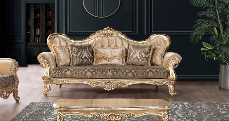 Sofa 3-seater sofas, seating classic couch, luxury textile, living room three-seater, new