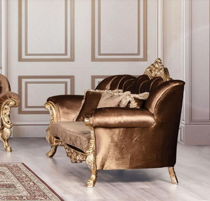 Luxury three-seater sofa, 3-seater Baroque Rococo sofa, sofas, armchairs, fabric style furniture.