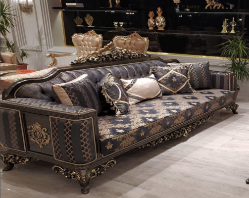3-seater sofa furniture fabric three-seater sofas luxury living room baroque style new 3-seater