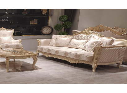 Classic three-seater sofa 3-seat sofas couch fabric style baroque furniture rococo