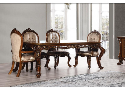 Dining table, wooden dining room table, baroque dining luxury furniture, new