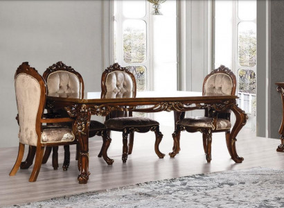 Dining table, wooden dining room table, baroque dining luxury furniture, new