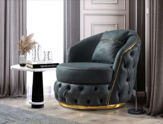 Chesterfield armchair seat baroque rococo design modern living room upholstered throne