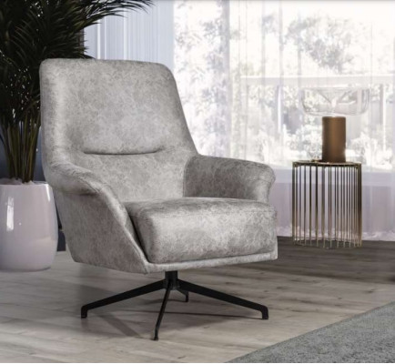 Armchair Design Couch Sofa Relax Leather Lounge Club Seat Luxury Seating Gray Modern