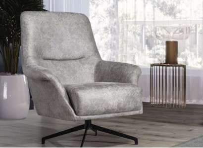 Armchair Design Couch Sofa Relax Leather Lounge Club Seat Luxury Seating Gray Modern