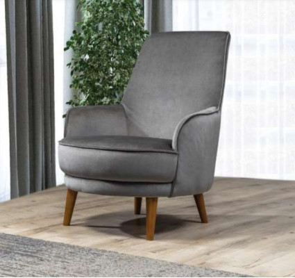 Armchair seat modern design living room upholstery single-seater relax gray style luxury