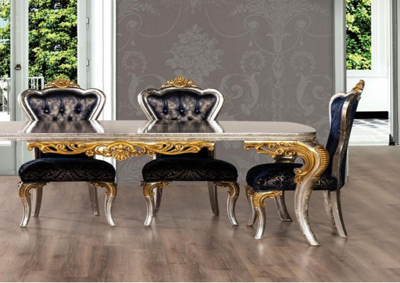 Dining chair 1x chair wood luxury dining room dining style baroque rococo chairs new