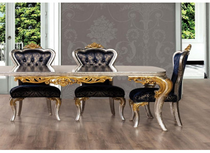 Dining chair 1x chair wood luxury dining room dining style baroque rococo chairs new