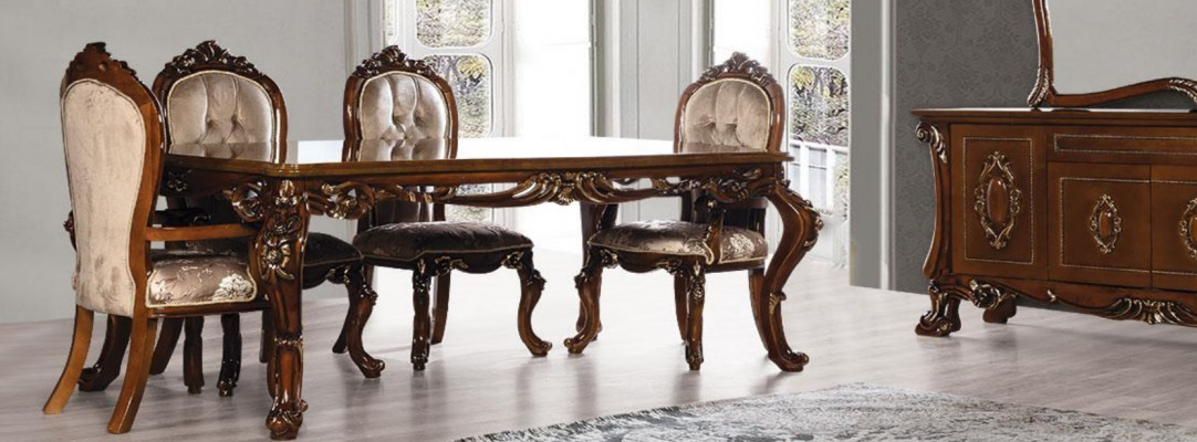 Dining room chair furniture wood luxury dining room dining fabric style baroque chairs