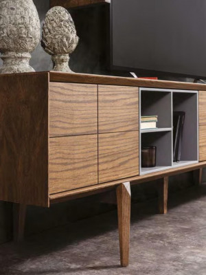 Modern wood TV stand luxury RTV living room sideboard console.