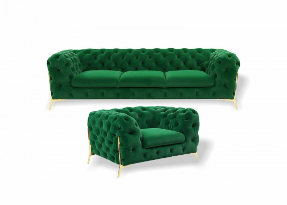 Italian furniture sofa set 3+1 seater design sofa upholstered couches Chesterfield