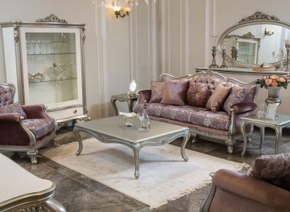 Sofa set 3+2+1 seater coffee table side table armchair set 6-piece Baroque.