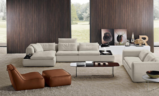 Design Sofa L Shape Upholstered Couch Living Room Corner Sofa Leather Luxury Furniture