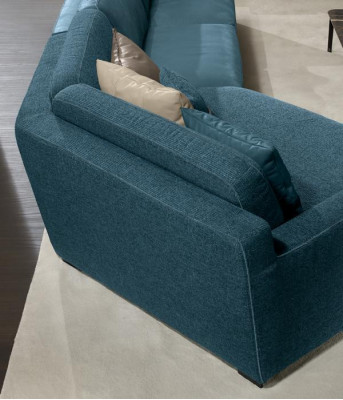 Design sofa L shape upholstered couch living room furniture corner sofa fabric blue