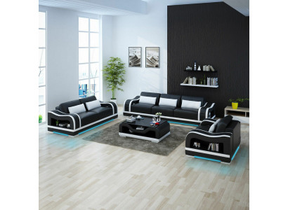 Leather sofa couch living area 3+2+1 seater suite design modern sofa G8030D