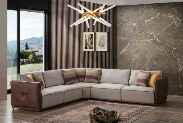 Luxury Corner Sofa, Sofas L-Shaped, Large Sofa Corner Living Room, Polyester, Modern Fabric, New