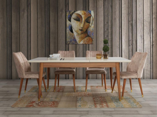 Dining room set 3-piece group suite dining table sideboard mirror complete set