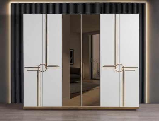 Bedroom set 5 pcs furniture luxury bed wardrobe complete set new