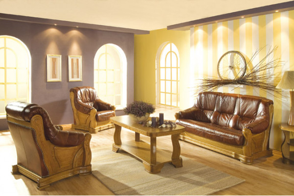 Robust leather sofa set 3+2 seater modern living room couches