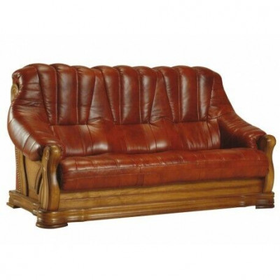 Antique Style Leather Sofa Couch Sofa Set 3+1+1 Seater Leather Italian Upholstery