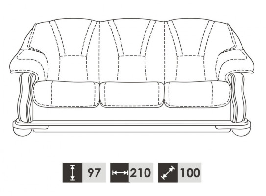 Antique Style Leather Sofa Set 3+2+1 Seater Italian Leather Upholstery