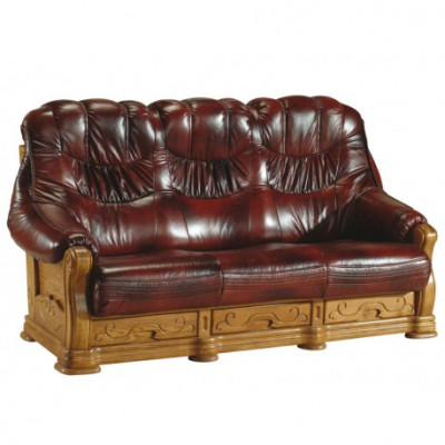 Classic sofa suite couch upholstery sofa 100% genuine leather wood 3+1