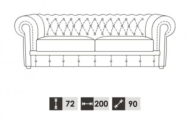 Sofa 3-seater Chesterfield design relax sofas upholstered modern couches