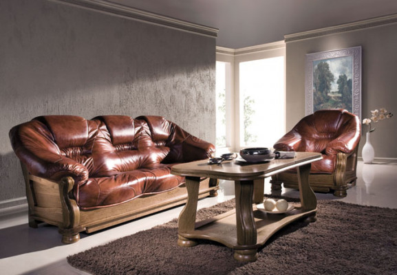 3+1 Seater Sofa Set Classic Upholstery Leather Sofas Couches Cushions