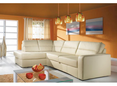 Corner sofa living landscape corner 100% leather sofa seating suite modern