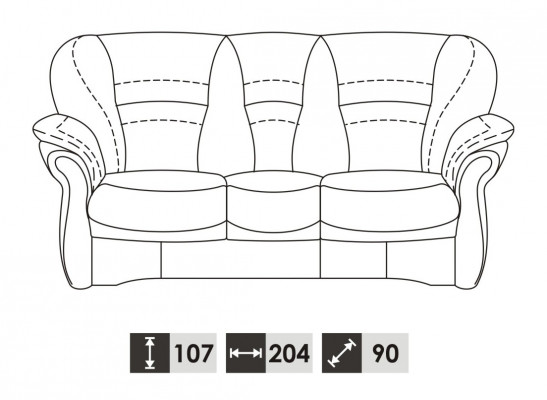 Sofa 3-seater design sofas upholstery couches leather relax decor modern seat