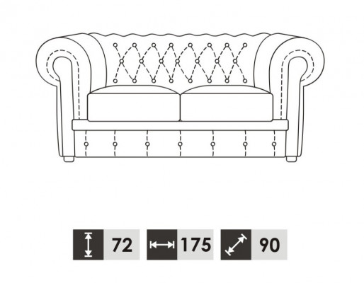 Sofa 2-seater Chesterfield design relax sofas upholstered modern couches