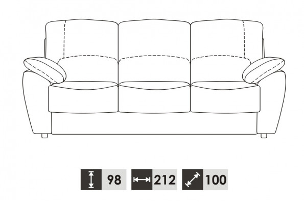 Modern three-seater design sofa 3-seater relax sofas upholstered couch seat new