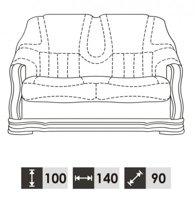 Classic sofas, two-seater sofa, 2-seater couches, upholstery new (without 3+1 seater)