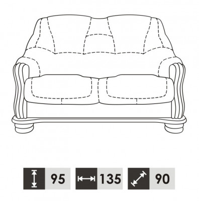 Two-seater sofa, 2-seater classic sofas couches upholstery new (without 3+1 seater)