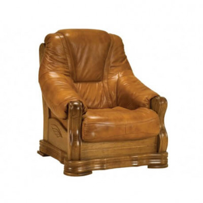 Armchair Television Wood Armchair Genuine Leather Padded Seat Lounge Club Furniture New