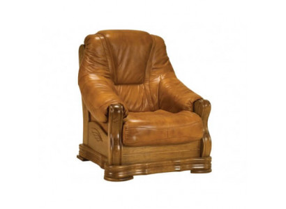 Armchair Television Wood Armchair Genuine Leather Padded Seat Lounge Club Furniture New